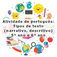 atividade de portugues – tipos de texto 5 ano